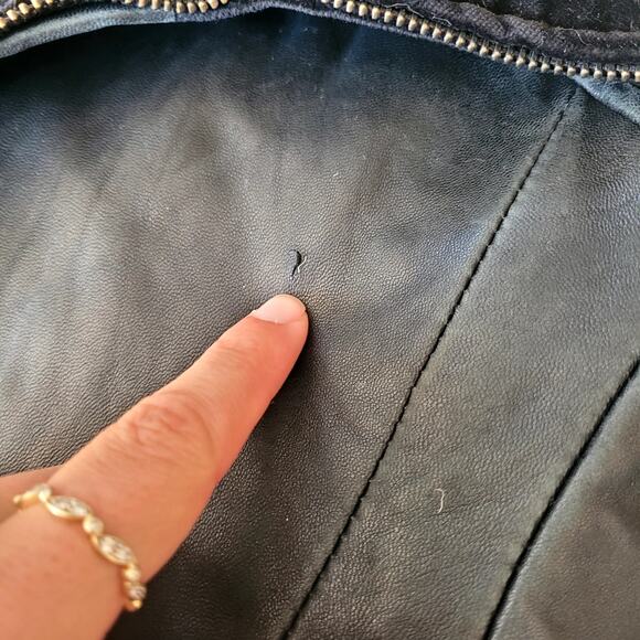 Vtg 90's Kenneth Cole Leather Velvet Reversible Jacket Sz S - Picture 9 of 10